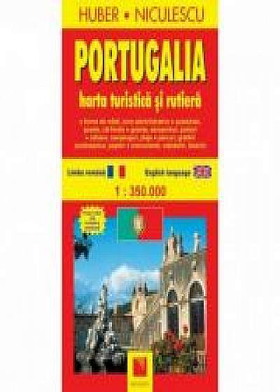 Portugalia. Harta turistica si rutiera (Huber Kartographie)