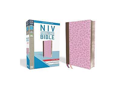 NIV, Thinline Bible, Large Print, Imitation Leather, Pink, Red Letter Edition