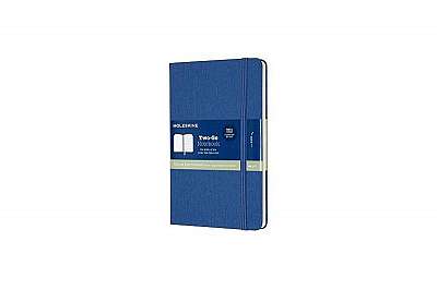 Moleskine Two-Go Notebook, Medium, Ruled-Plain, Lapis Blue Hard Cover (4.5 X 7)
