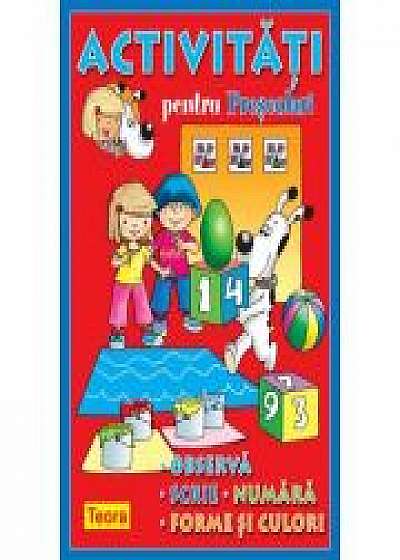 Coperta cărții Activitati pentru prescolari. Observa, scrie, numara, forme si culori