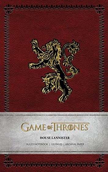 Coperta cărții Game of Thrones: House Lannister Ruled Notebook