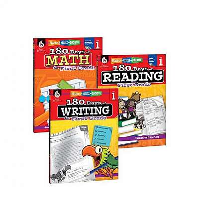 180 Days of Reading, Writing, and Math for First Grade 3-Book Set