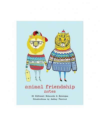 Coperta cărții Animal Friendship Notes: 20 Different Notecards & Envelopes