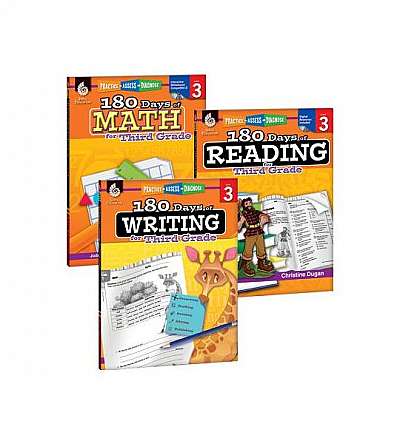 180 Days of Reading, Writing and Math for Third Grade 3-Book Set