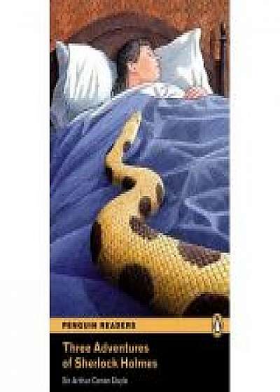 Coperta cărții Penguin Readers, Level 4. Three Adventures of Sherlock Holmes - Arthur Conan Doyle