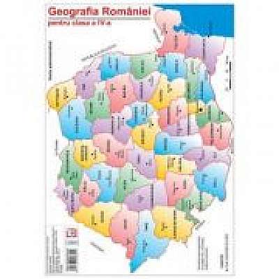 Harta Geografia Romaniei pentru clasa a IV-a