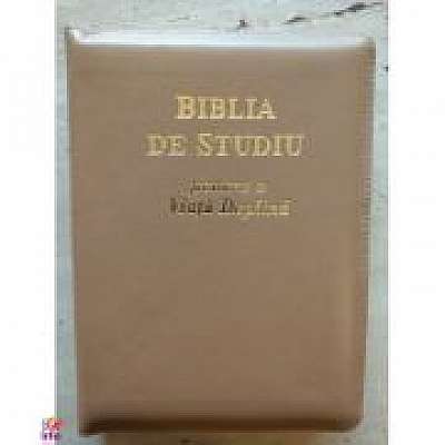Coperta cărții Biblia de studiu pentru o viata deplina. Coperta piele capucino, fermoar si index, LPI138