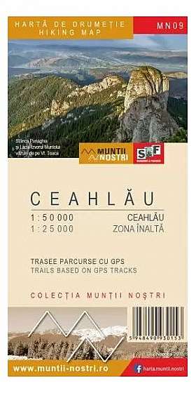 Masivului Ceahlău - Hartă de drumeție - Munții noștri