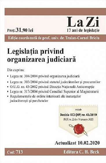 Legislatia privind organizarea judiciara