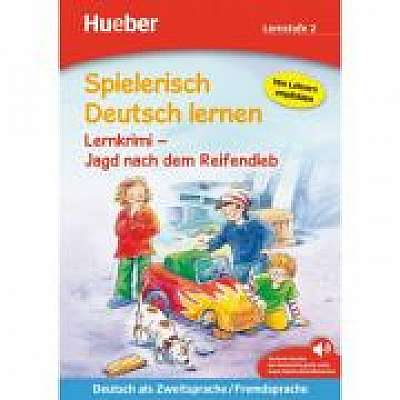 Spielerisch Deutsch lernen Lernkrimi Jagd nach dem Reifendieb Buch mit MP3-Download