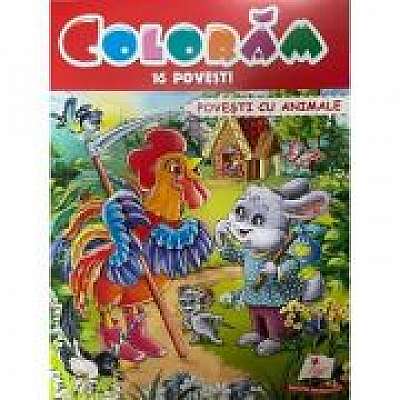 Coperta cărții Coloram 16 povesti. Povesti cu animale