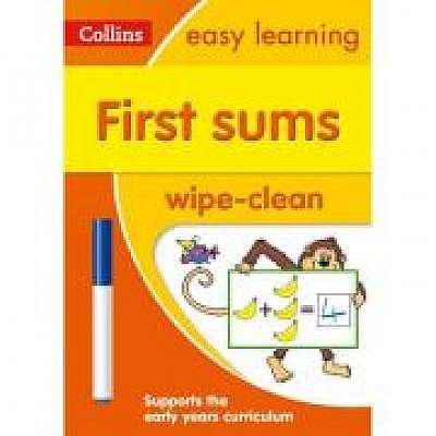 Coperta cărții Wipe-clean. First Sums Ages 3-5
