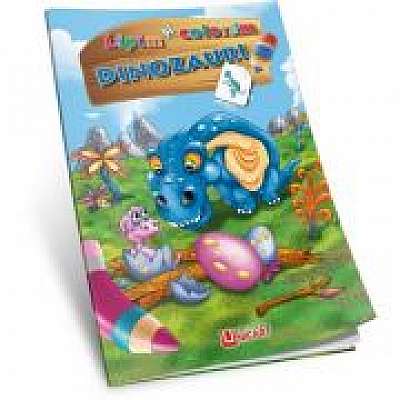 Coperta cărții Dinozauri. Lipim si coloram