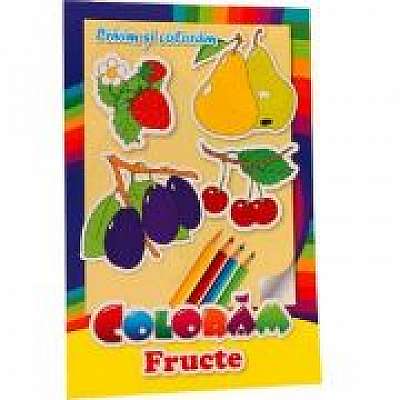 Coperta cărții Privim si coloram. Coloram fructe