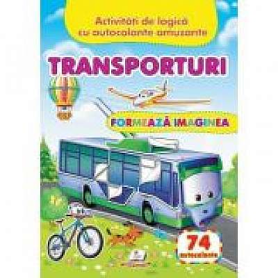 Coperta cărții Transporturi. Formeaza imaginea. 74 autocolante