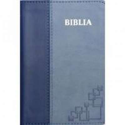 Biblia foarte mica, 043, coperta pvc flexibila, albastra, cuvinte cu rosu, margini argintii, repertoar