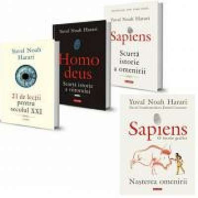Pachet format din 4 titluri Homo Sapiens, Homo deus, 21 de lectii pentru Secolul XXI, Sapiens. O istorie grafica
