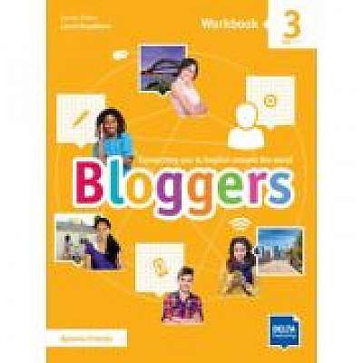 Coperta cărții Bloggers 3 A1-A2 Workbook + Delta Augmented + Online Extras