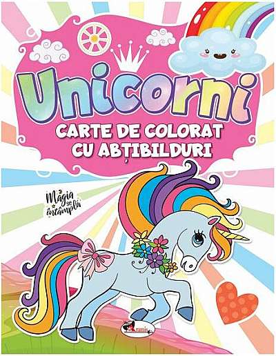 Unicorni. Carte de colorat cu abțibilduri - Paperback brosat - Dreamland Publications - Aramis