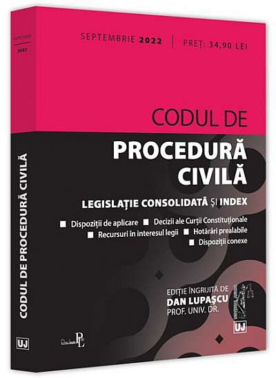 Codul de procedură civilă. Legislație consolidată și index (ianuarie 2022) - Paperback brosat - Dan Lupaşcu - Universul Juridic