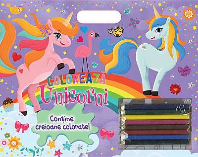 Colorează - Unicorni (creioane) - Paperback brosat - Girasol