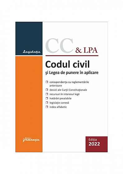Coperta cărții Codul civil și Legea de punere în aplicare - Paperback brosat - Hamangiu