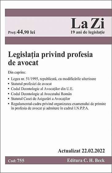 Legislaţia privind profesia de avocat - Paperback brosat - C.H. Beck