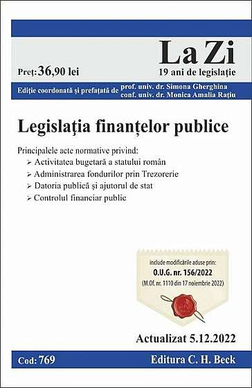   							Legislația finanțelor publice						