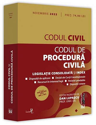   							Codul civil și Codul de procedură civilă: noiembrie 2022						