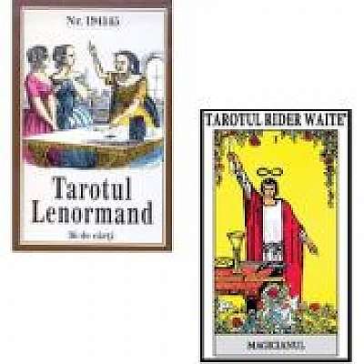 Pachet format din 2 seturi de carti Tarot, Rider Waite, Tarotul Lenormand