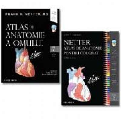 Pachet Netter Atlas de anatomie a omului si Atlas pentru colorat, Editia a 7-a