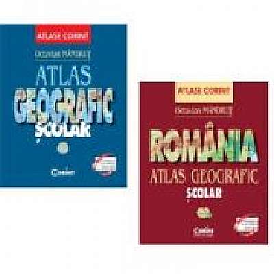 Pachet Atlas geografic scolar General si Atlas geografic scolar Romania