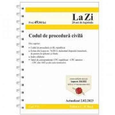 Coperta cărții Codul de procedura civila. Actualizat la 2. 02. 2023