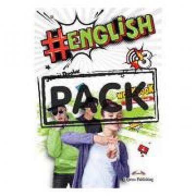 Coperta cărții Curs limba engleza #English 3 Caietul profesorului cu digibook app.