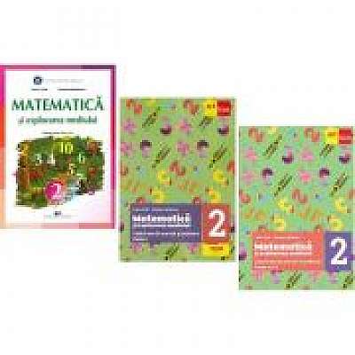 Pachet Manual matematica si explorarea mediului clasa 2-a plus caiete Partea 1 si 2