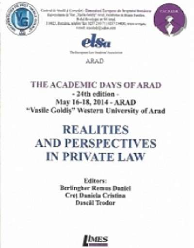 Coperta cărții Realities and perspectives in private law