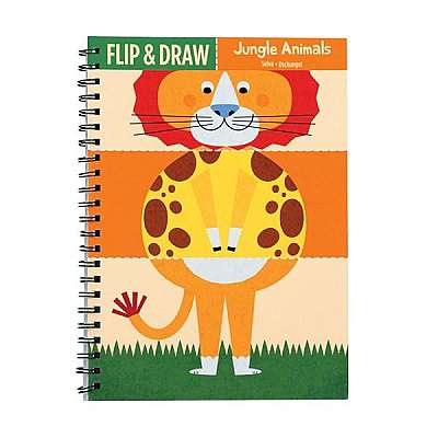 Carte de colorat - Jungle Animals Flip and Draw