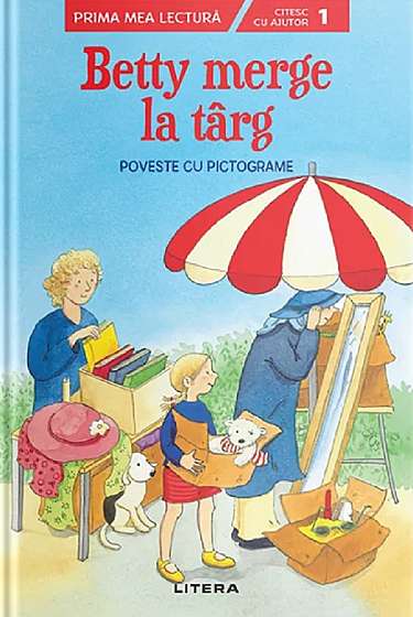 Coperta cărții Betty merge la targ. Poveste cu pictograme. Nivelul 1