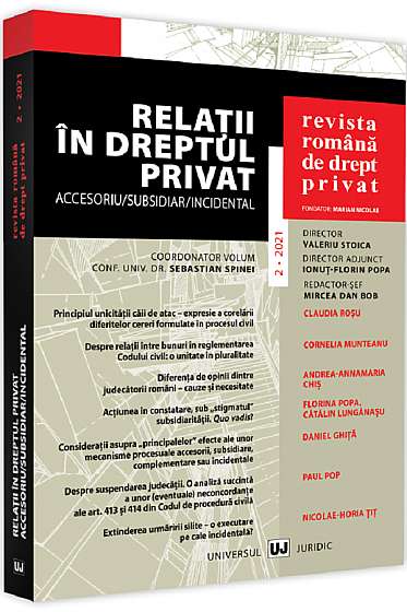 Coperta cărții Revista romana de drept privat 2/2021