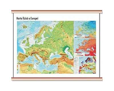  							Harta Statele Europei - mini - plastifiat cu șipci						