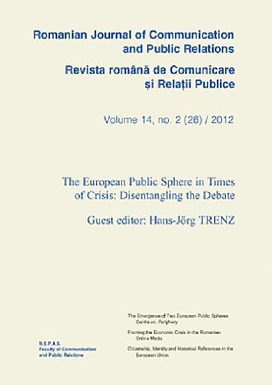 Coperta cărții Romanian Journal of Communication and Public Relations / Revista romana de comunicare si relatii publice nr. 26 / 2012