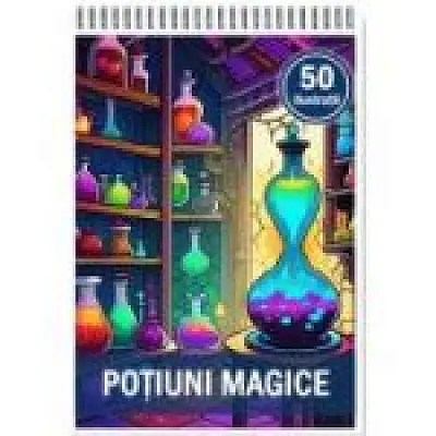 Carte de colorat, 50 de ilustratii, Potiuni magice