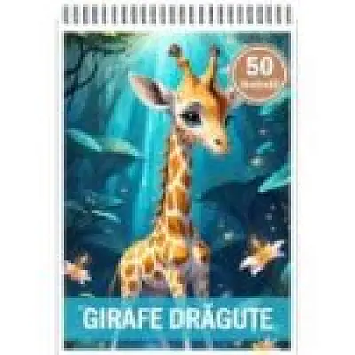 Carte de colorat, 50 de ilustratii, Girafe dragute