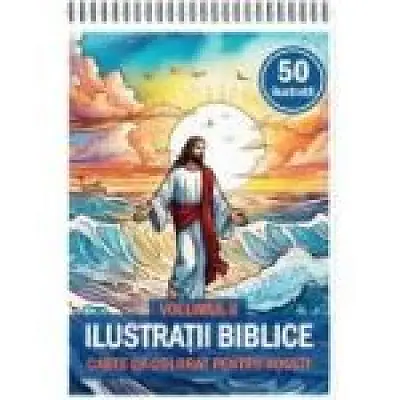 Carte de colorat pentru copii, 50 de ilustratii Biblice, Volumul 2
