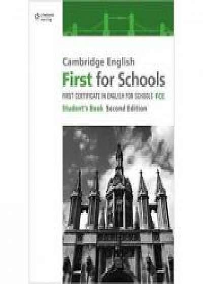 Coperta cărții Cambridge English First for Schools Student's Book de National Geografic