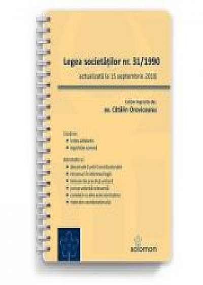 Legea societăților nr. 31-1990, actualizată la 15 septembrie 2018