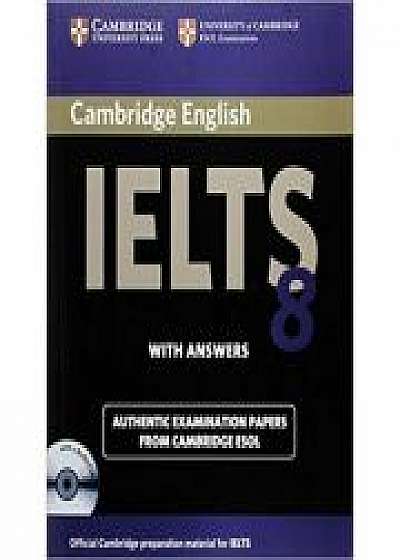 Coperta cărții Cambridge: IELTS 8 - Self-study Pack (Student's Book with Answers and Audio 2x CDs)