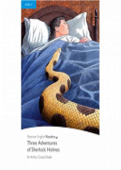 Coperta cărții Level 4: Three Adventures of Sherlock Holmes Book and MP3 Pack - Sir Arthur Conan Doyle