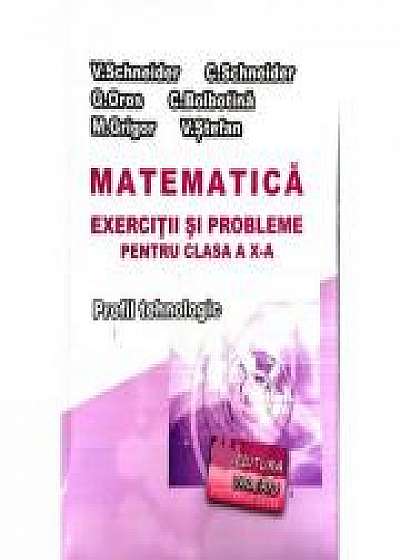 Matematica - Exercitii si probleme pentru clasa a X-a. Profilul Tehnologic - Virgiliu Schneider