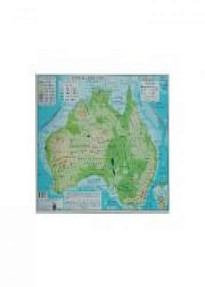 Africa si Australia - Harta Fizica A3